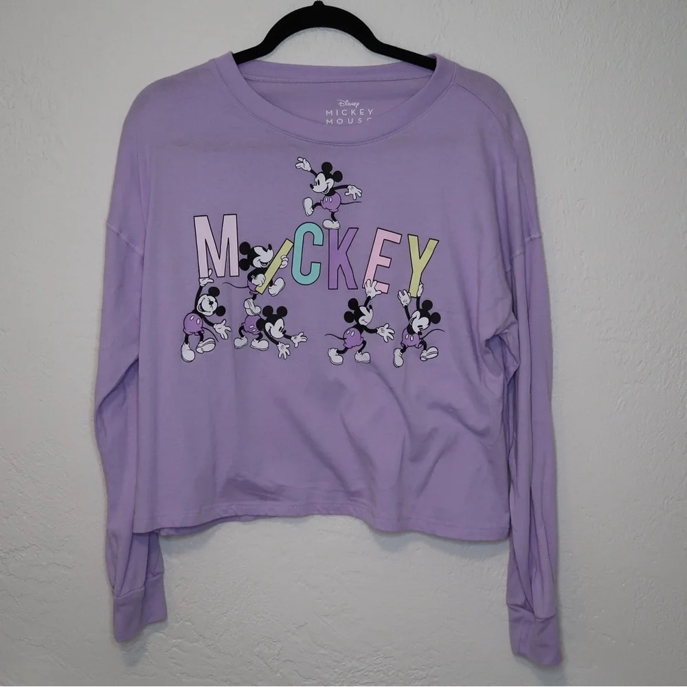 Mickey Mouse Cropped Long Sleeve Tee